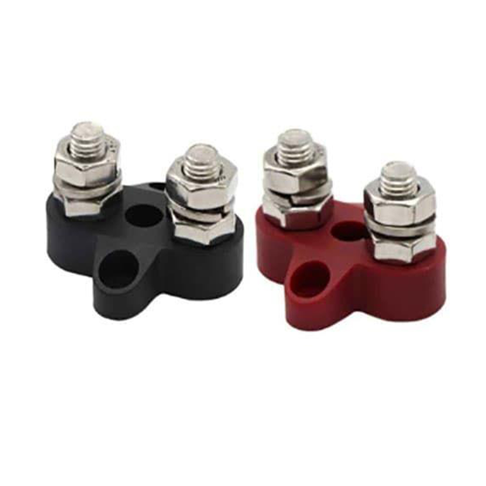 Dual Terminal Stud M8-linked set (1 red/1 black)