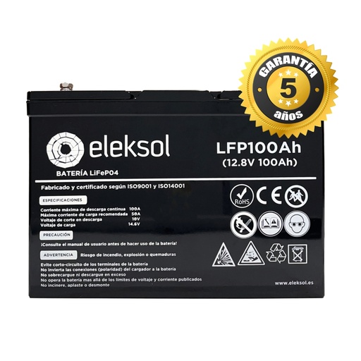 [LFP100AHBT] Batería Litio Eleksol 100Ah/12,8V Bluetooth