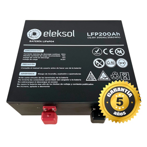 [LFP200AHBTBA] Batería Litio Eleksol 200Ah/12,8V Bluetooth Bajo Asiento