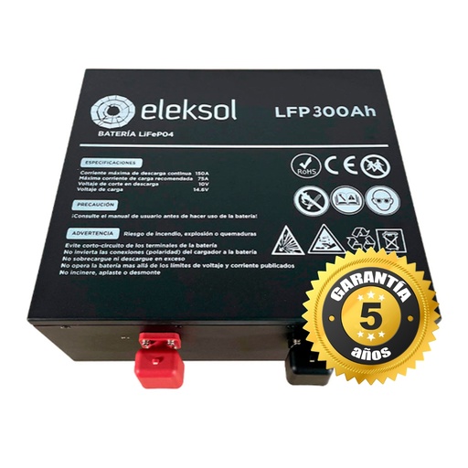 [LFP300AHBTBA-V2] Batería Litio Eleksol 300Ah/12,8V Bluetooth Bajo Asiento V2