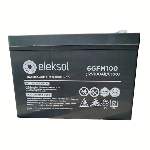 [6GFM100] Batería AGM Eleksol 12V/100Ah